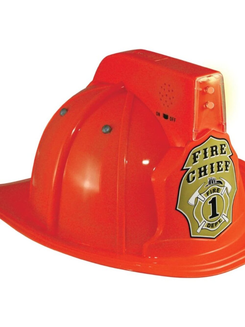Jr. Fire Fighter Red w/Lights & Siren Costume Hat Child